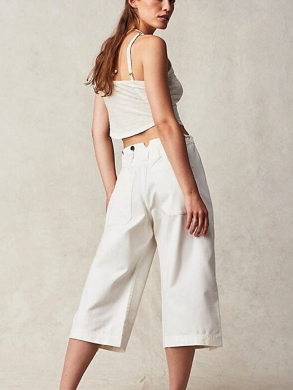 NWOT Free People Keep Calling Wide Leg Crop Pants - Picture 5 of 7